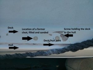 Details of the deck-hull joint